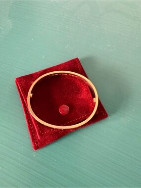Cartier Gold Bangle Bracelet with Red Velvet Pouch